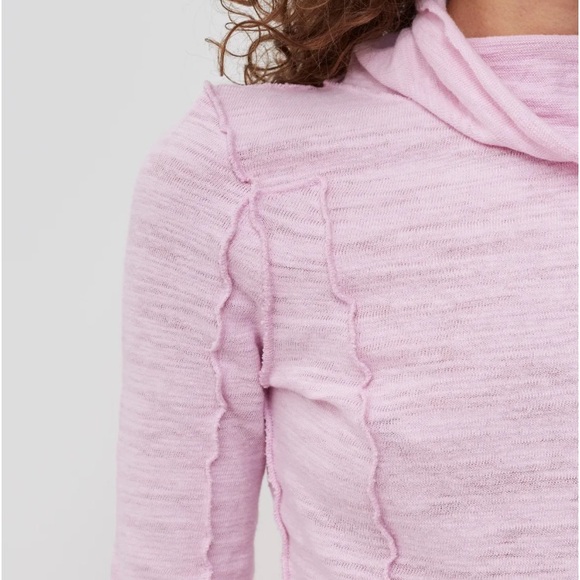 NEW Free People We the Free Everyday Layering Knit Top in Blush Lilac - Picture 4 of 6